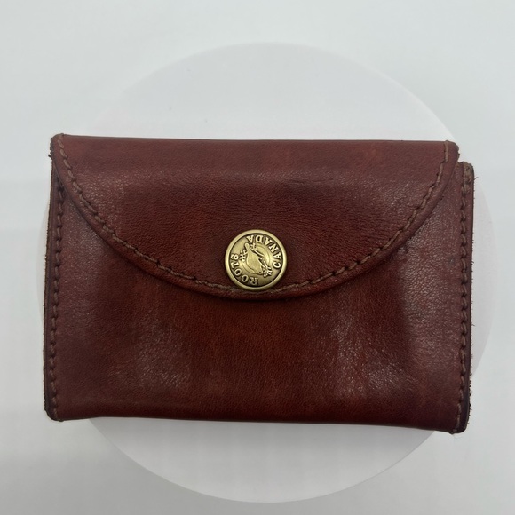Roots Accessories - ROOTS VINTAGE Orange Brown Leather Brass Cardholder Unisex